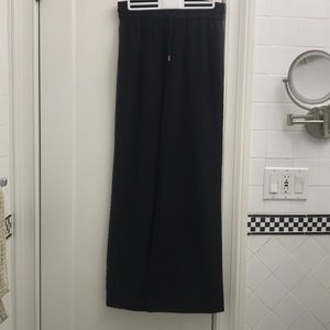Zara pants, black, wide leg, satin trim